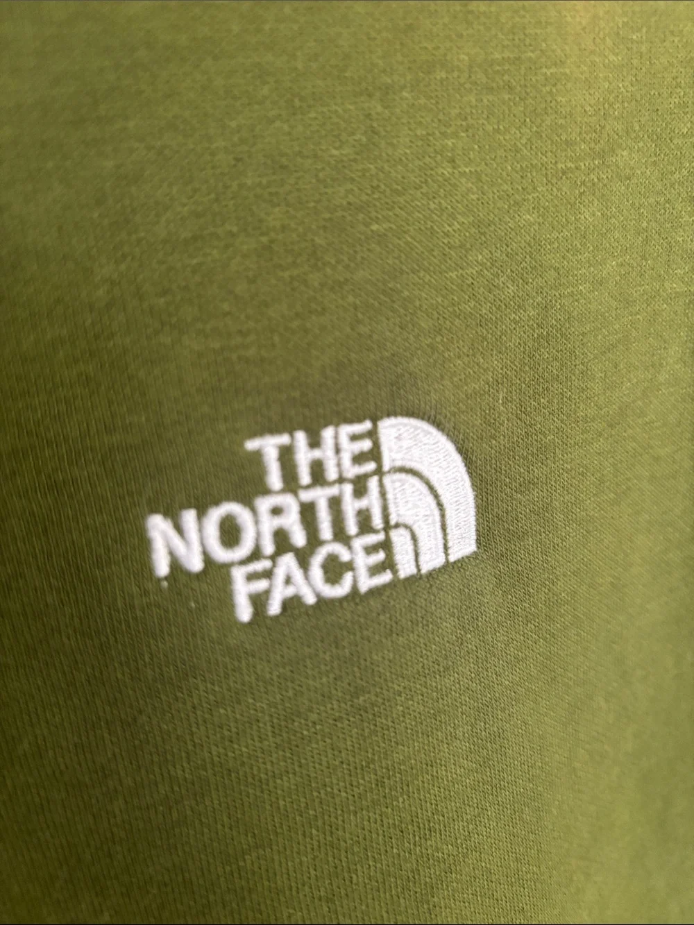 The North Face Olive Green Pullover Hoodie with White Logo